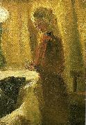 Anna Ancher hundene fodres painting